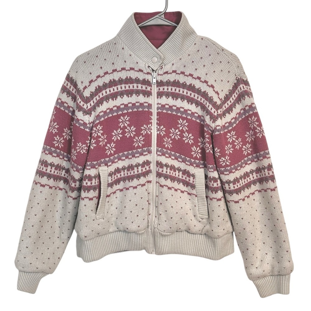 R.O.C. Vintage Fair Isle Reversible Sweater Jacket M - Picture 2 of 11
